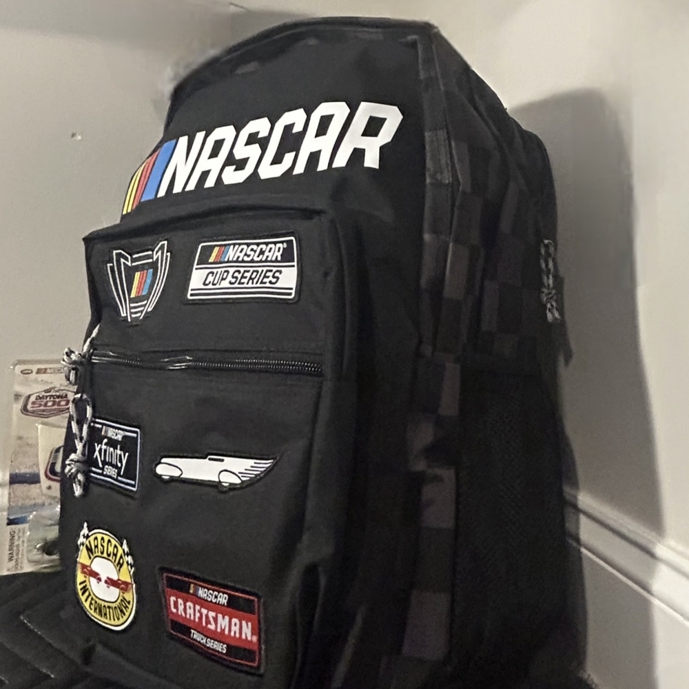 Nascar Backpack With Logo And Patches RARE! - Picture 2 of 15